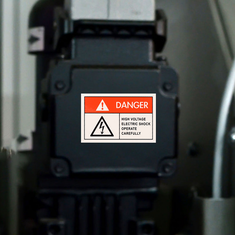 8 buah Label Anti kejut listrik Label guncangan untuk peringatan antiguncangan tanda bahaya kertas sintetis peringatan tegangan tinggi