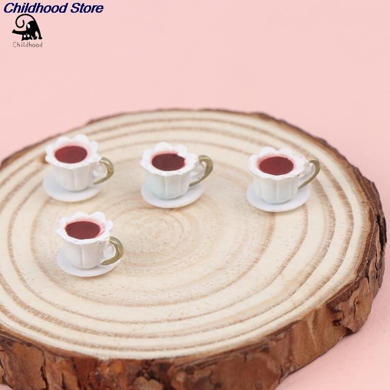 4 Stuks Keuken Pop Accessoires Poppenhuis Miniatuur Koffie Cup Voor Keuken Kamer Eten Drinken Thuis Servies Decors