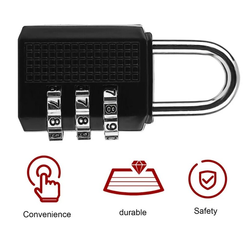 Mini serratura antifurto sicurezza in lega di zinco 3 combinazione serratura a codice multifunzionale valigia da viaggio lucchetto guardaroba
