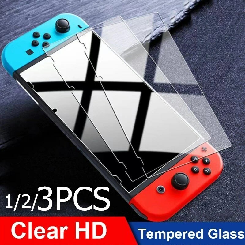 Protetor de tela de vidro temperado para Nintendo Switch, OLED Lite, NS Acessórios Film, 1 Pc, 2 Pcs, 3Pcs