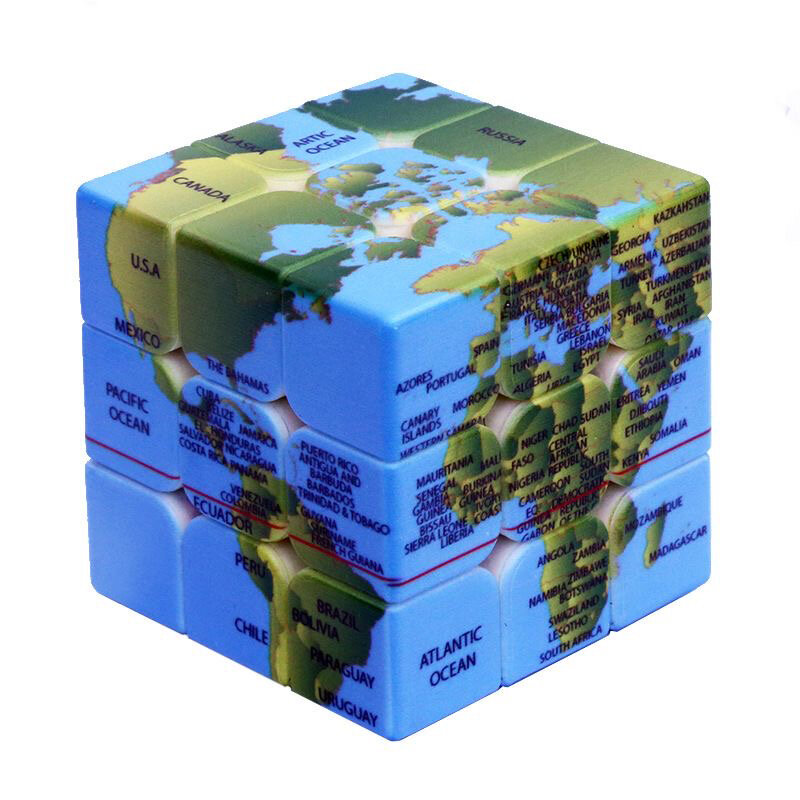 Magic Cube for Children, Mapa Puzzle, Magic Cube, Twisty Toy, Crianças, 3x3x3