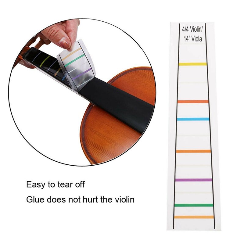 4/4 violino Fretboard Sticker Fingerboard Marker Fiddle impara Note Chart Tape 4 pezzi