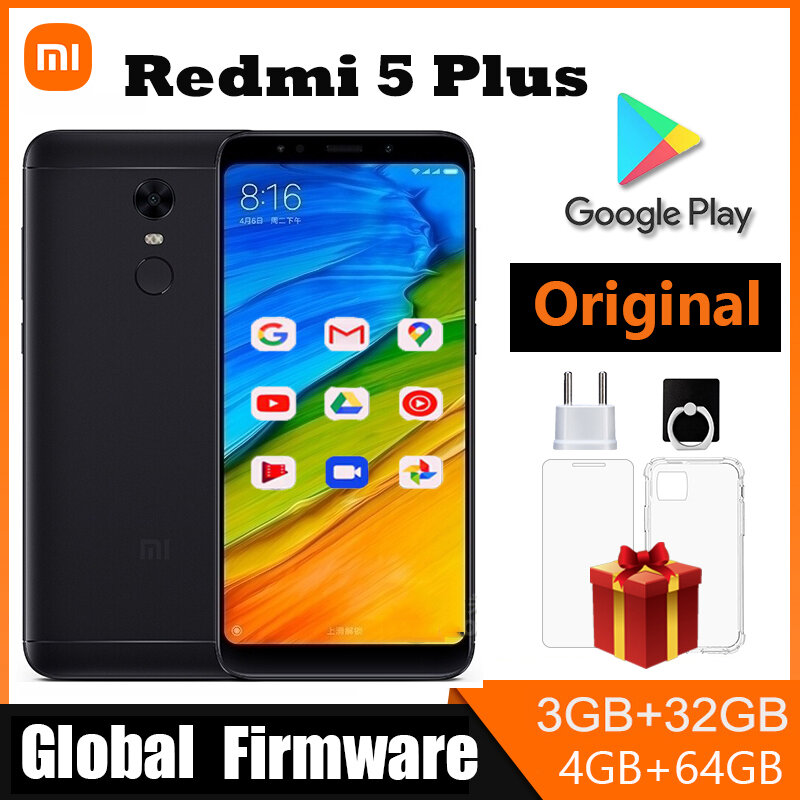 Xiaomi Redmi 5 Global plus, teléfono inteligente Android, batería de 4000mah, Doble SIM, reconocimiento de huellas dactilares, Snapdragon 625, uso diario