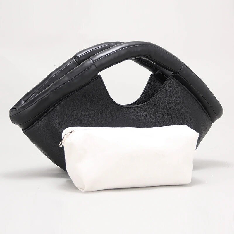 2024 New Cotton-filled Handbag Fan-shaped Composite Bag Luxury Designer Handbags For Women Shoulder Crossbody Basket Bags Tote