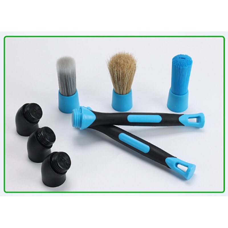 3Pcs Auto Detail Brush Kit Soft Car Detail Brushes For Cleaning Interior Upholstery, Air Vents, Wheels, Leather