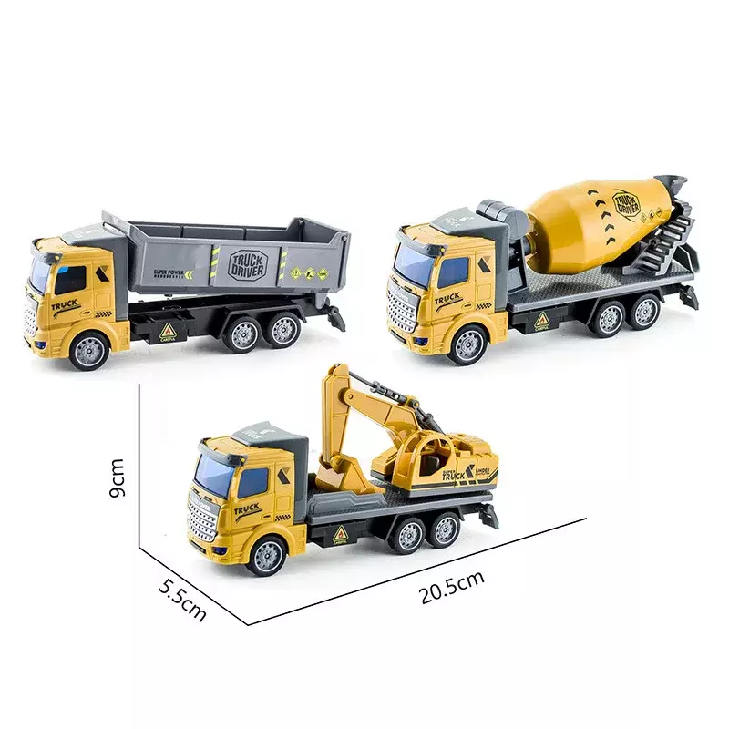 1:48 kinder Pull Zurück Engineering Fahrzeug Bagger Dump Truck Cement Mixer Simulation Modell Auto Spielzeug
