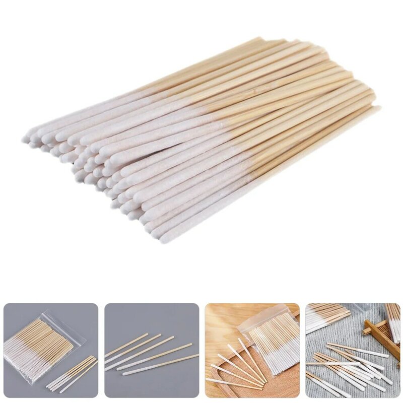60 Pcs Beauty Applicator Cotton Swab Swabs for Bamboo Stick Cotton Swab Home Ear Cleaning Accessory Eyebrow