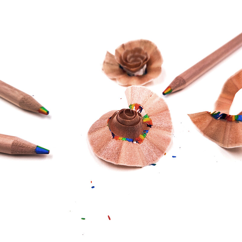 2Pcs 7 Colors Gradient Rainbow Pencils Adults Jumbo-Colored Multicolored Pencils For DIY Graffiti Art Drawing Coloring Sketching