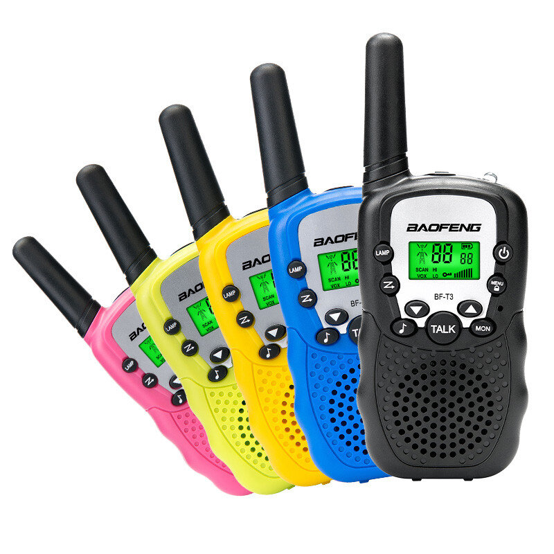 Baofeng – walkie-talkie T3, 3-10KM d'autonomie, intercom pour enfants, adultes, aventure en plein air, émetteur-récepteur fm double bande, bf t3, 2 pièces