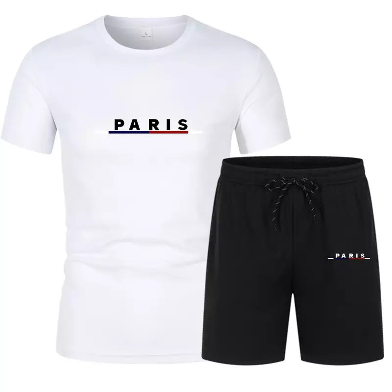 Letnie zestawy męskie 2024 męska odzież sportowa t-shirt + szorty garnitur oddychający krótki rękaw t-shirt odzież na co dzień do trenowania koszykówki