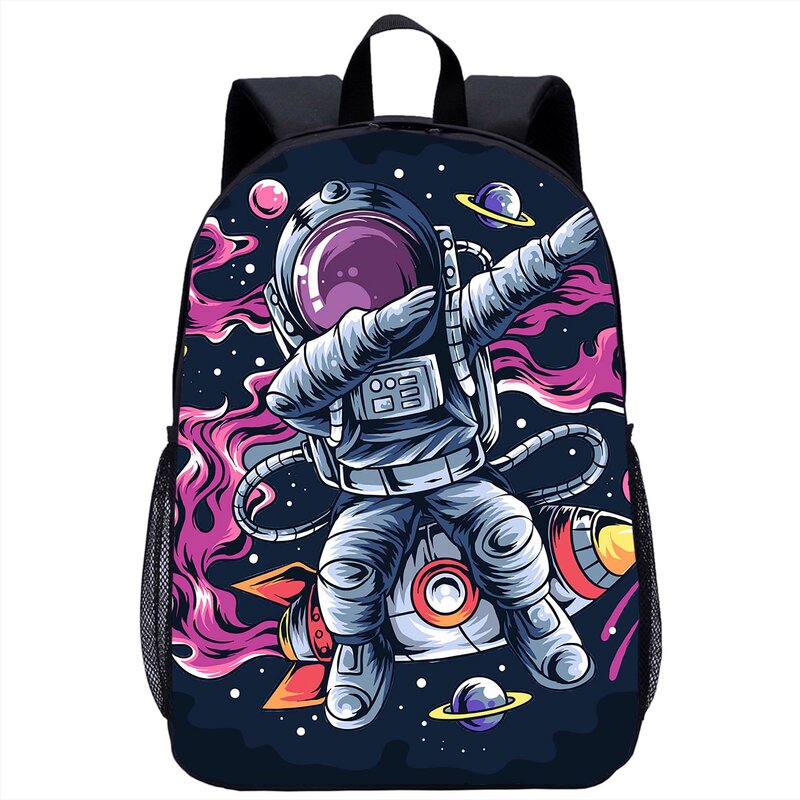 Cartoon Funny Astronaut Print Backpack Student Schoolbag Girls Boys Book Bag Teenager Daily Casual Backpacks Storage Rucksacks