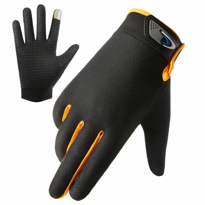 Männer Voll finger Touchscreen Handschuhe atmungsaktive Eis Seide Silikon rutsch feste Fäustlinge Outdoor-Sport Angeln Radfahren Fahr handschuhe