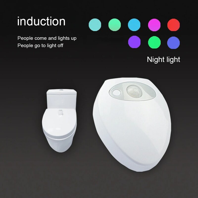 PIR Lampu Toilet Sensor Gerak USB LED Warna Dapat Diisi Ulang Tahan Air untuk Mangkuk Tiolet Lampu Luminaria untuk Kamar Mandi Kamar Kecil
