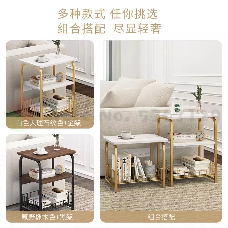 Elegante tavolino da tè in legno scaffale per riviste in marmo tavolino quadrato per mobili da ufficio camera da letto soggiorno