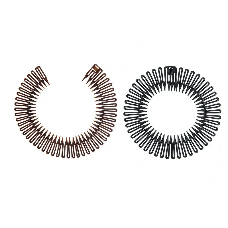 Peigne extensible circulaire complet, bandeau Flexible avec dents imbriquées, porte-bandeau en plastique, accessoires pour cheveux