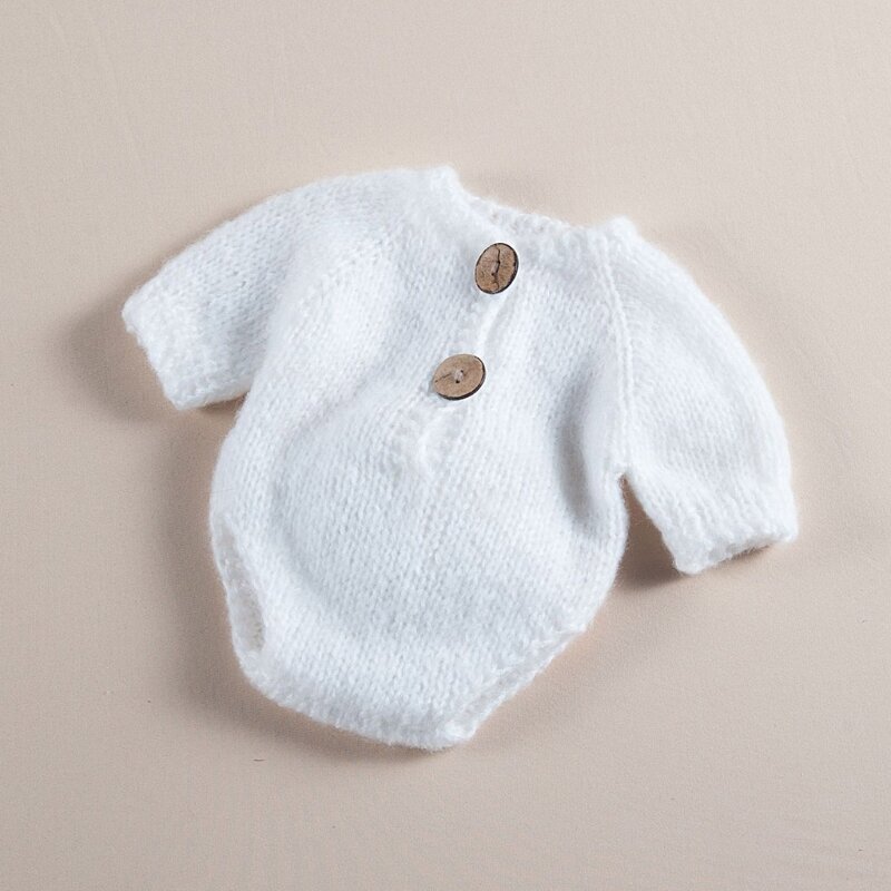 1 tricoté bébé chapeau barboteuse nouveau-né photographie accessoires tenue nourrissons Photo tir vêtements