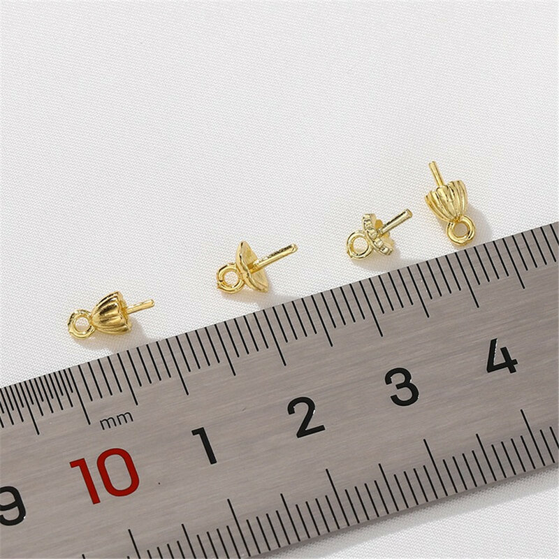 14K18K Gold-filled Half-hole Pearl Pendant Bead Holder Flower Holder Bead Hat DIY Handmade Bracelet Jewelry Accessories Material