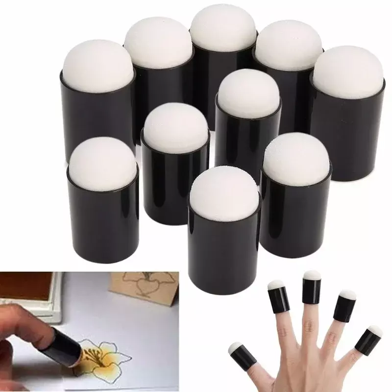 10pcs Finger Sponge Case Daubers Foam for Apply School Painting Ink Stamping Crayon Reborn DIY Craft Art Tool 15 * 32mm Finger