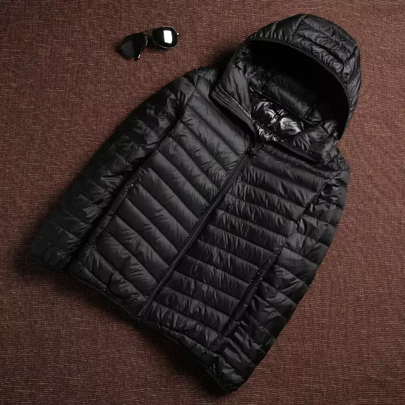 AE899-chaquetas de plumas para hombre, abrigo informal ultraligero con capucha, resistente al agua y al viento, transpirable, 6 colores