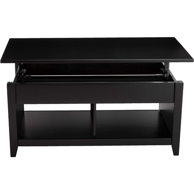 Подъемный прямоугольный журнальный столик, столы для комнат, черная мебель для гостиной, современный дизайн, 40X18X19 дюймов