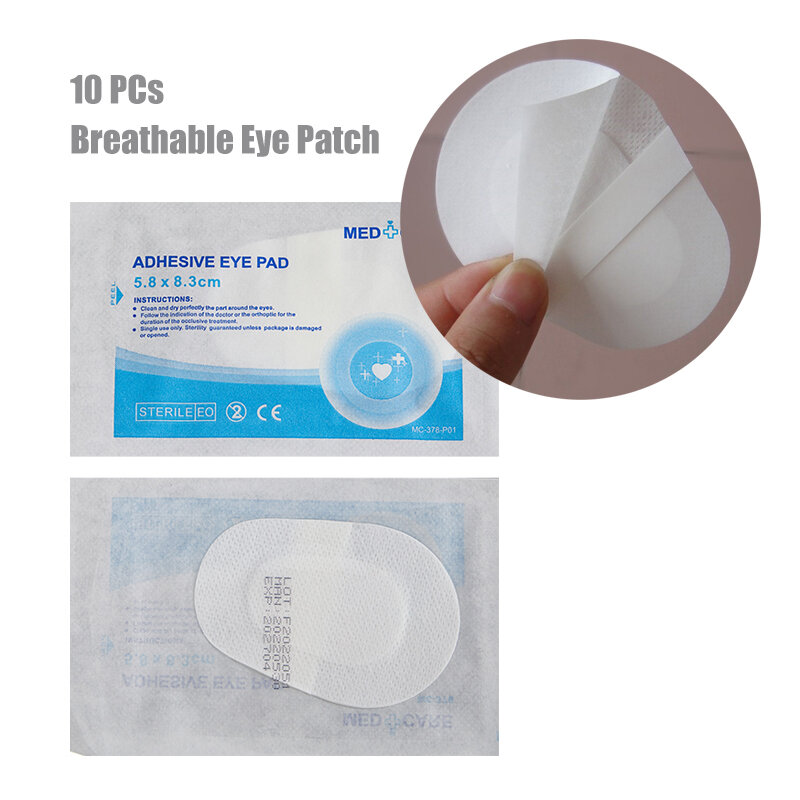 10 almofadas de olho não tecidas estéreis dos pces remendos ataduras adesivas curativos para adultos hemostasis ferida de primeiros socorros