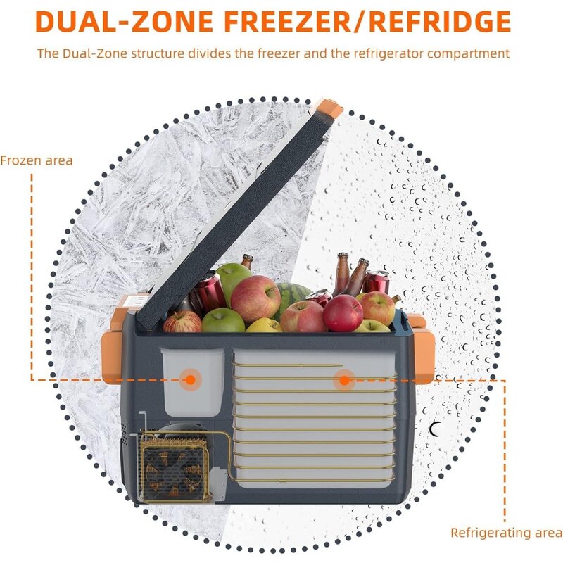 Охладитель автомобильного холодильника, 30 литровый автомобильный охладитель-4 ℉-68 ℉ RV Электрический компрессор с управлением через приложение, портативный охладитель холодильника