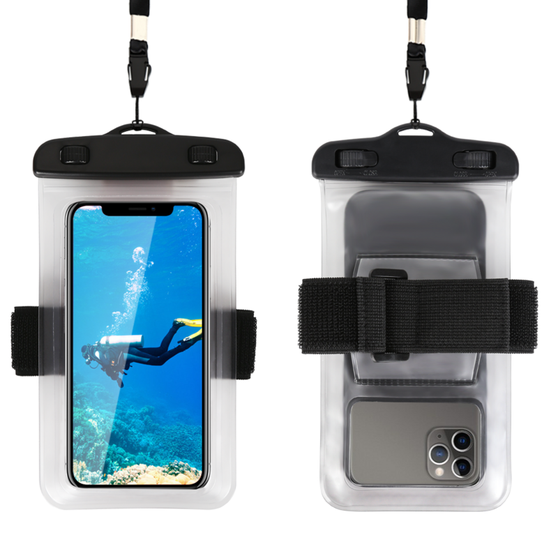 Borsa per telefono impermeabile con Design a fascia da braccio HAISSKY borsa da spiaggia universale sott'acqua nuoto surf canottaggio Touch Screen Dry Bag