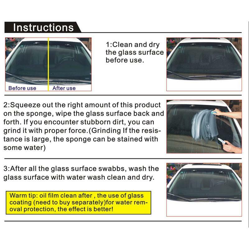 Glazen Oliefilm Verwijderen Pasta Glas Stripper Water Spot Remover Kit Glazen Oliefilm Verwijderen Pasta Met Borstel Automotive Glas