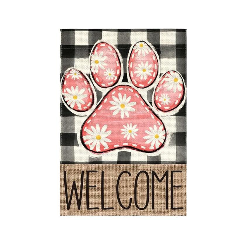 Multicolor Welcome To The Spring Garden Flag Flag Yard Springtime Weather-resistant Accessories Double-sided Outdoo O4s5