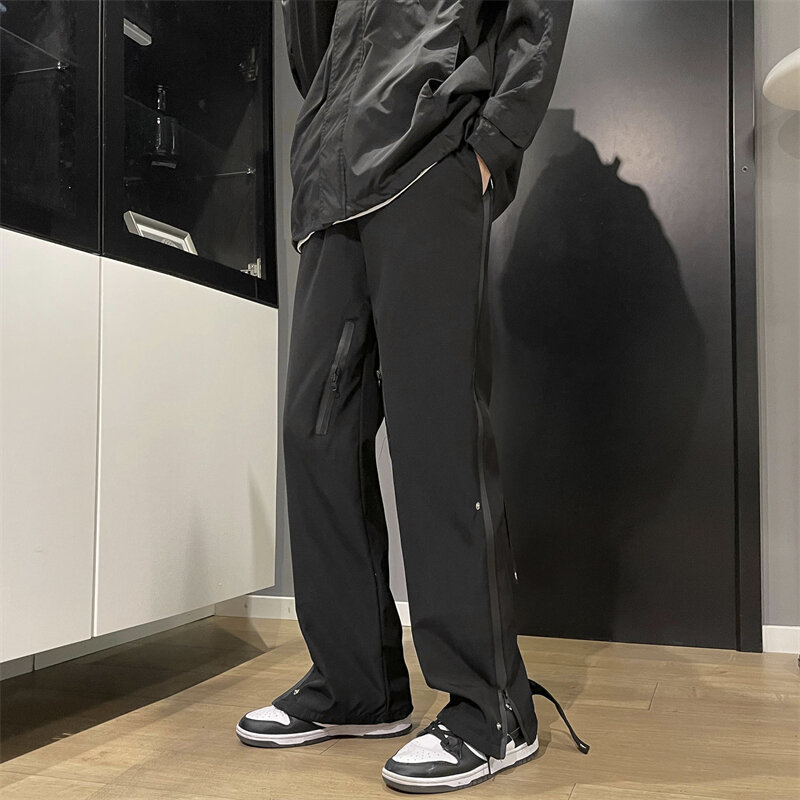 Pantalon cargo multi-poches pour homme, jogging hip hop streetwear, taille élastique, Harem FjMale Harajuku, pantalon de survêtement décontracté, H91