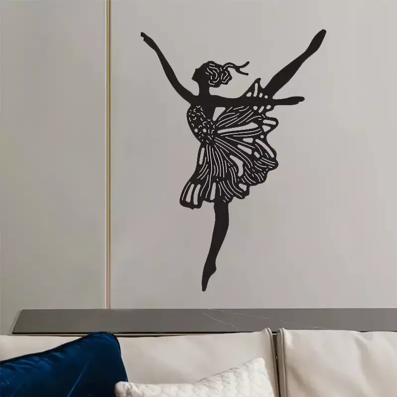 Baletnica znak ścienny, elegancka postawa taneczna metalowa sztuka ścienna, metalowy wiszący Ornament, Bar znak kawy, na wystrój pokoju prezent