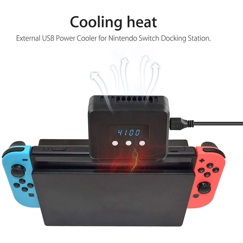 Вентилятор охлаждения для внешнего турбонасосного охладителя NS Switch, база радиатора для док-станции Nintendo Switch, радиатор со светодиодный ным дисплеем