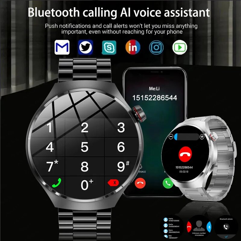 화웨이 GT4 프로 GPS NFC 스마트 워치 남성용, 360*360 AMOLED 화면 심박수 블루투스 통화, IP68 방수 남자 스마트워치 2024
