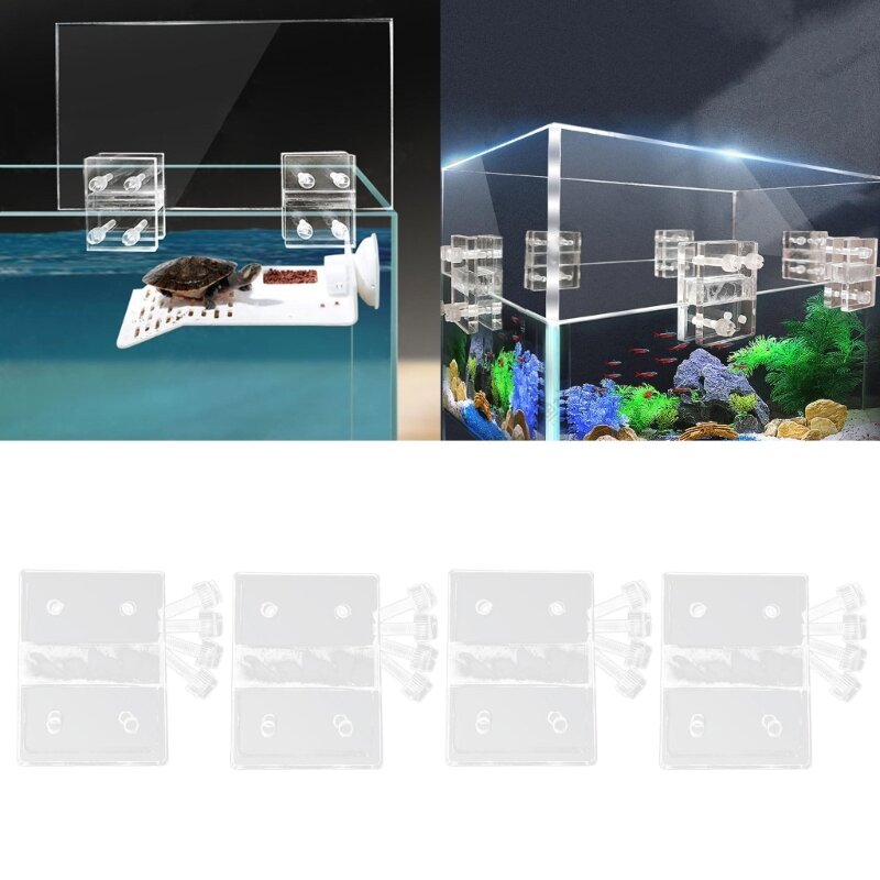 Soporte antiescape para acuario, red transparente, Clip de paisaje para pecera, 2 piezas