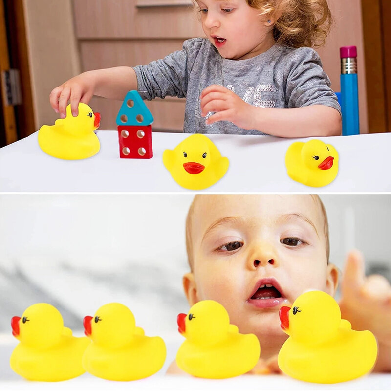 20/10Pcs Baby Bad Speelgoed Schattige Kleine Piepende Rubber Ducks Met Squeeze Sound Float Eenden Baby Douche Water speelgoed Voor Kinderen