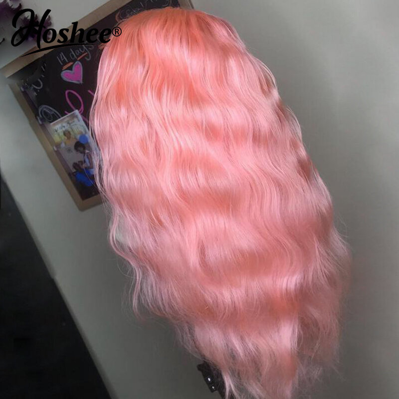 Short Body Wave Light Pink Colored perruques cheveux humains 13x4 Lace Front Human Hair Wig lace Frontal Wigs For Black Woman
