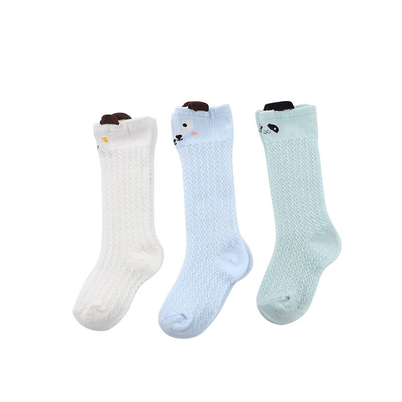 Summer Baby Socks Infant Mesh Anti-mosquito Long Sox Solid Color Cotton Breathable Newborn Knee High Sock Toddler