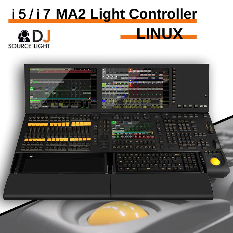 I5/I7 Grand ma2 pengendali lampu Linux pencahayaan panggung profesional kepala bergerak DJ Disco Bar pesta kinerja DMX layar sentuh
