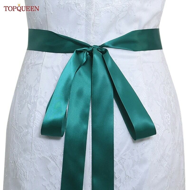 TOPQUEEN новый запас свадебные ленты ремни Тиффани синий двухсторонний ремни для женщин платья атласные ленты для свадебных стульев S40-4