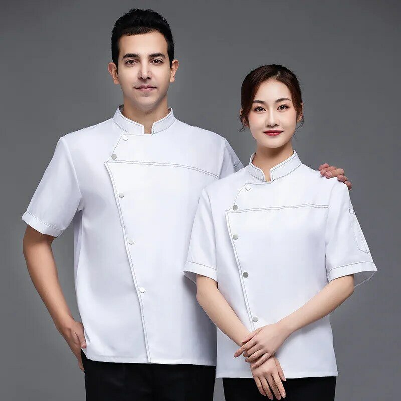 Chef Overalls Men's Short-Sleeved Western Restaurant Kitchen Clothes Men's and Women's Chef Chef Uniform Long-Sleeved Spring and