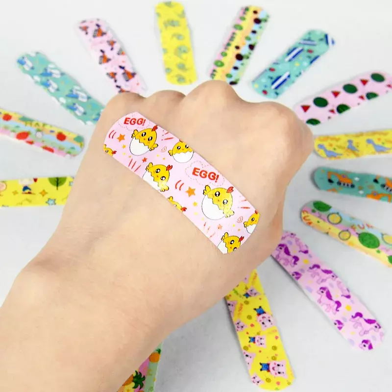 Cartoon Band Aid tiras para crianças e adultos, forma de cinta redonda, ferida emplastros, pele patch, Woundplast, 100pcs, 120pcs