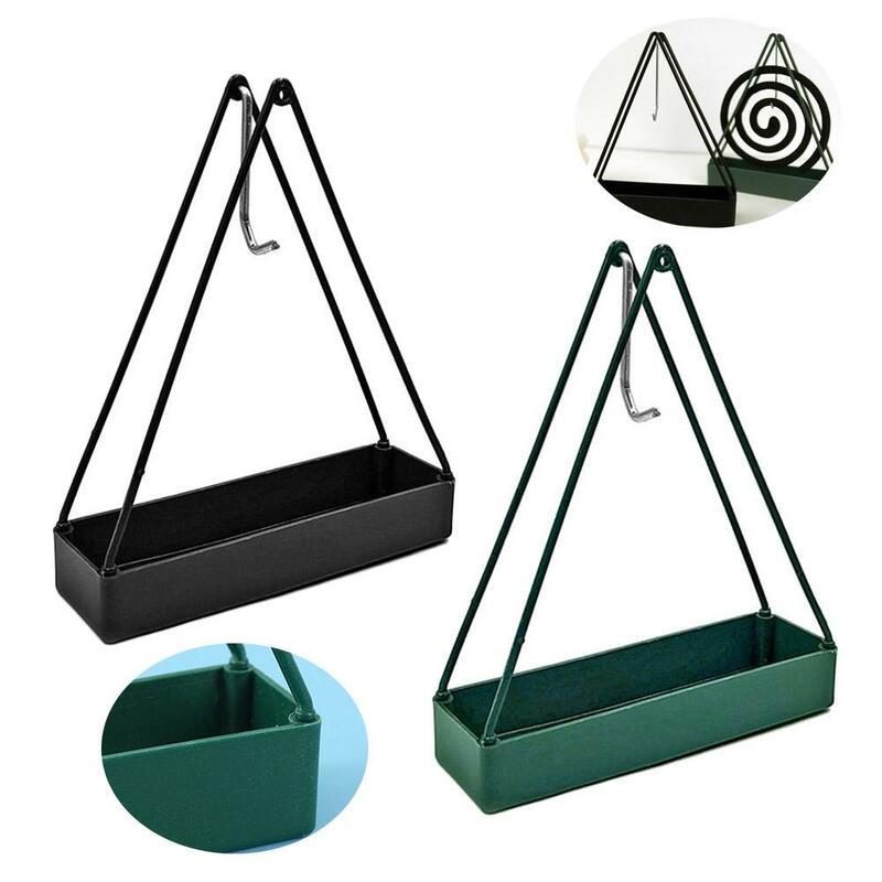 Mosquito Coil Holder With Tray Wrought Iron Repellent Triangular Incense Mosquito Shape Decor Home Tool Rack H9q8