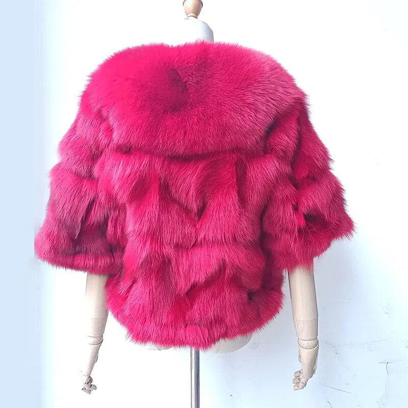 여성용 천연 여우 모피 짧은 코트, 하이 퀄리티 진짜 여우 모피 재킷, 겨울, 2024 신상