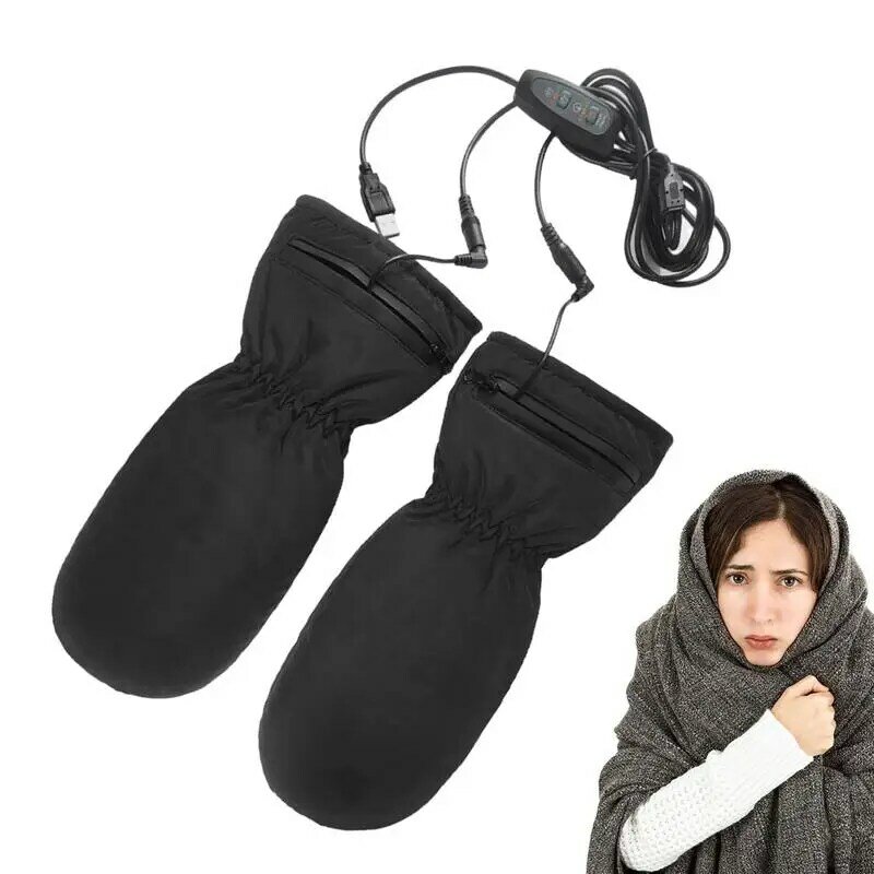 Guantes calefactables impermeables para hombre y mujer, guantes eléctricos con pantalla táctil, recargables, cómodos para trabajo y acampada