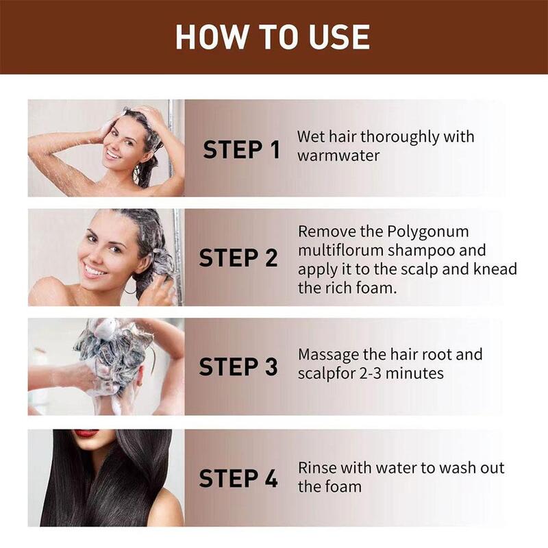 Polygonum Multiflorum Hair Care Soap, Shampoo De Controle De Óleo Líquido, Cabelo Preto