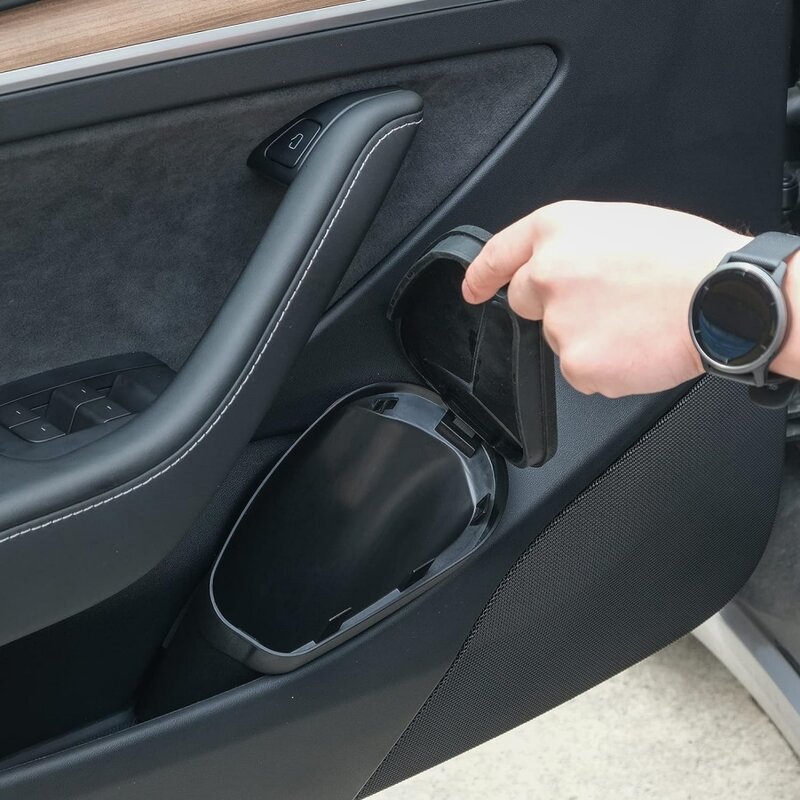 Kosz na śmieci dla Tesla Model 3 2017-2024 lewe przednie drzwi kosz na śmieci pojemnik na akcesoria schowek na drzwi boczne Organizer