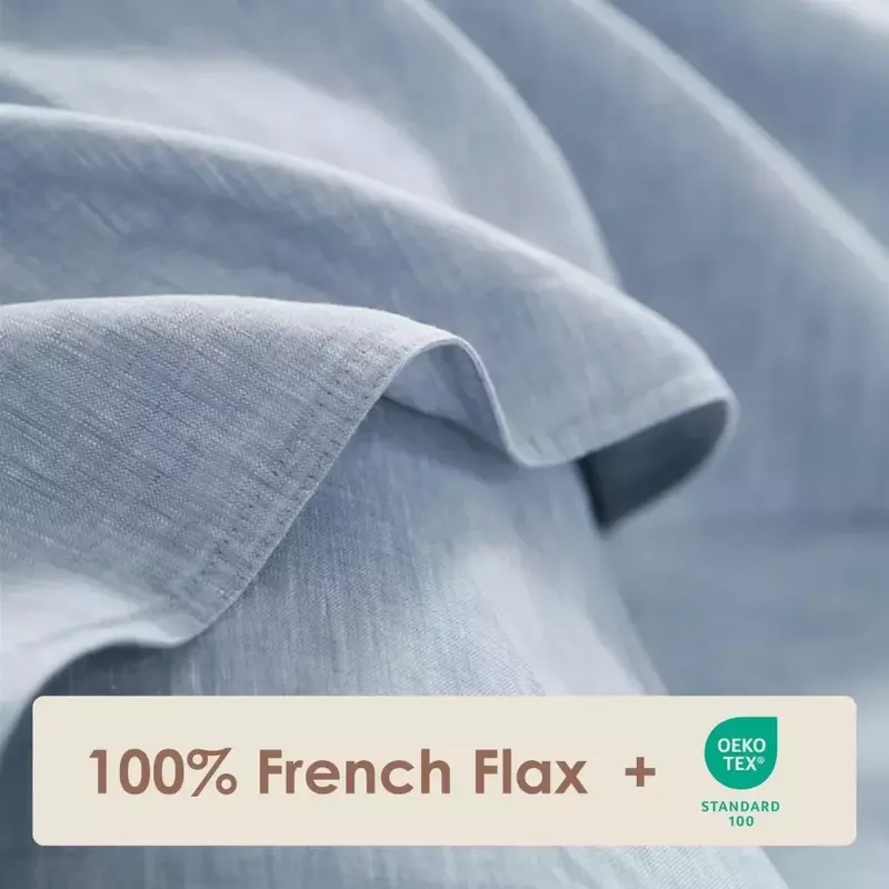 Комплект пододеяльника из чистого льна, 100% окрашенное из пряжи французское белье, дышащее и прочное, 1 пододеяльник и 2 наволочки