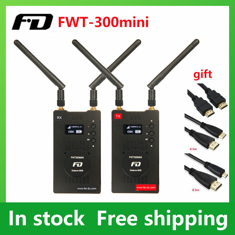 Feidu FWT-300mini Wireless Video Transmission System Transmitter Receiver 1080Pi HDMI for Camera DSLR HDMI Video Live Broadcast