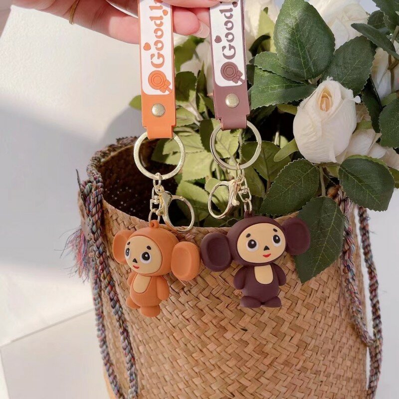 Creativo carino morbido lattice scimmia bambola giocattolo portachiavi Cosplay film Cheburashka tendenza animale Widget portachiavi ciondolo Festival regalo