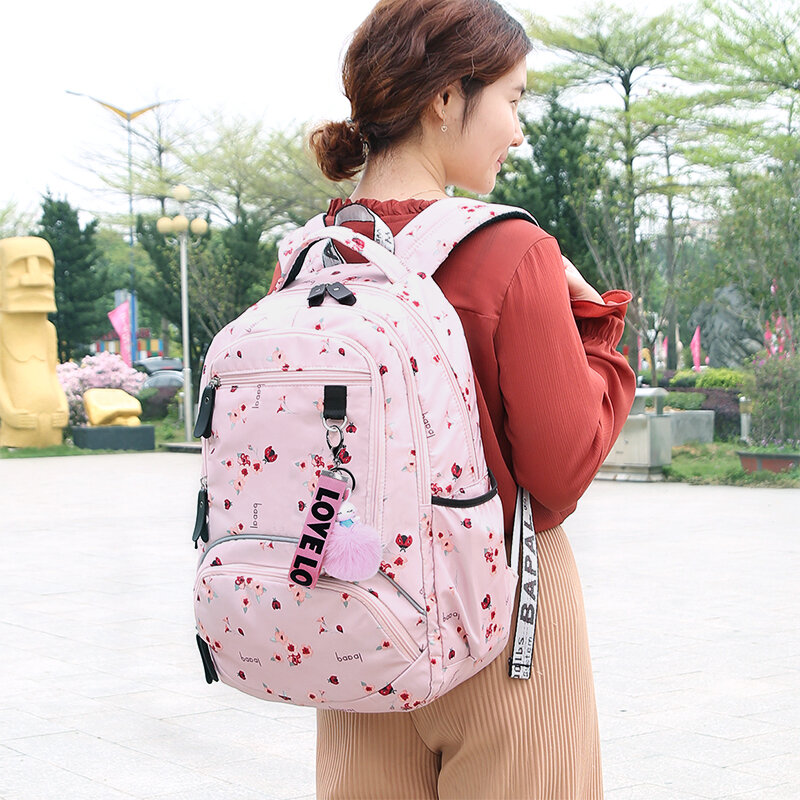 Grande mochila escolar bonito estudante impresso à prova dbagágua bagpack escola primária sacos de livro para adolescentes meninas crianças
